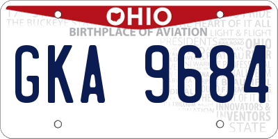OH license plate GKA9684