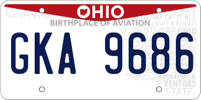 OH license plate GKA9686