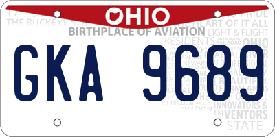 OH license plate GKA9689