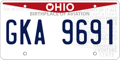OH license plate GKA9691