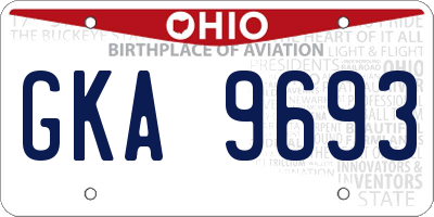 OH license plate GKA9693