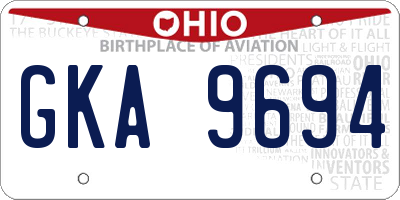 OH license plate GKA9694