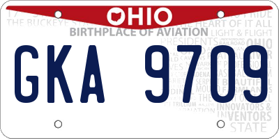 OH license plate GKA9709