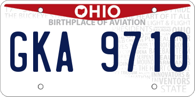 OH license plate GKA9710