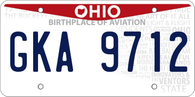 OH license plate GKA9712
