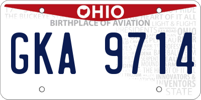 OH license plate GKA9714