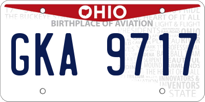 OH license plate GKA9717