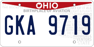 OH license plate GKA9719