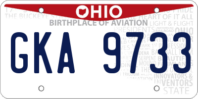 OH license plate GKA9733