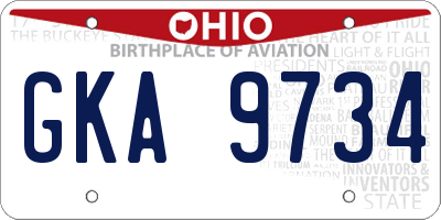 OH license plate GKA9734
