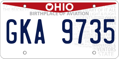 OH license plate GKA9735