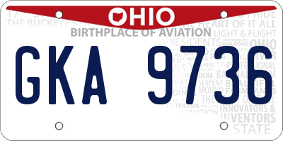 OH license plate GKA9736