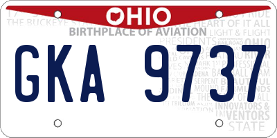 OH license plate GKA9737