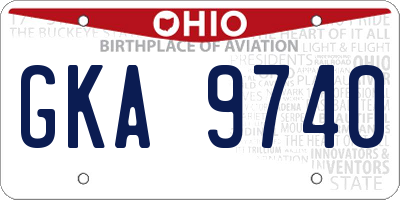 OH license plate GKA9740