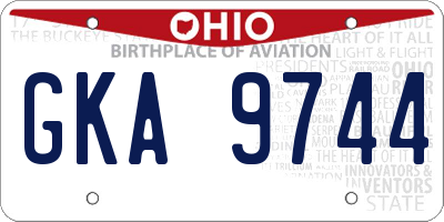OH license plate GKA9744