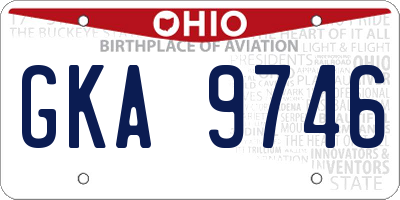 OH license plate GKA9746