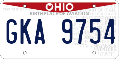 OH license plate GKA9754