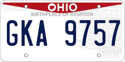OH license plate GKA9757