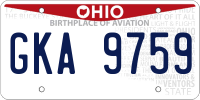 OH license plate GKA9759
