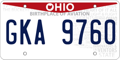 OH license plate GKA9760