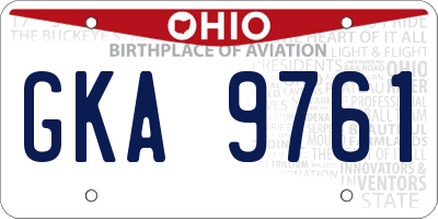 OH license plate GKA9761