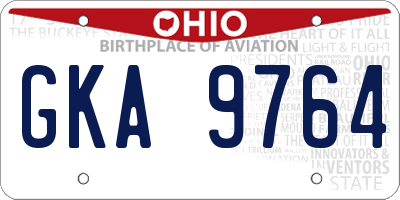 OH license plate GKA9764