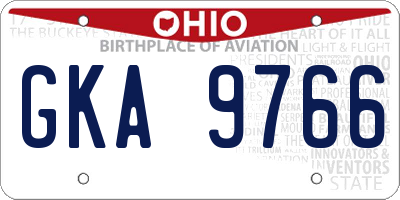 OH license plate GKA9766