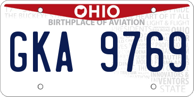 OH license plate GKA9769