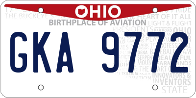OH license plate GKA9772