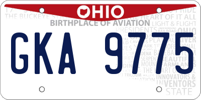OH license plate GKA9775