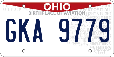 OH license plate GKA9779