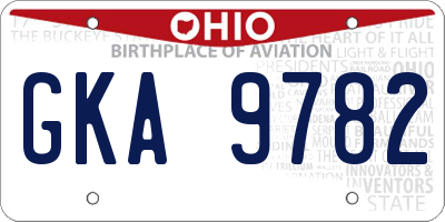 OH license plate GKA9782