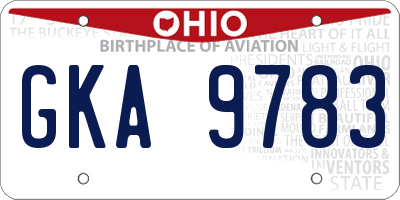 OH license plate GKA9783