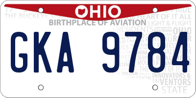 OH license plate GKA9784