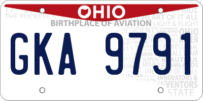 OH license plate GKA9791