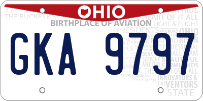 OH license plate GKA9797