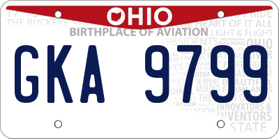 OH license plate GKA9799