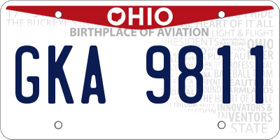 OH license plate GKA9811