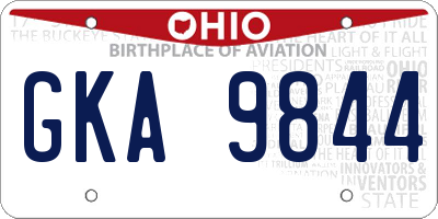 OH license plate GKA9844