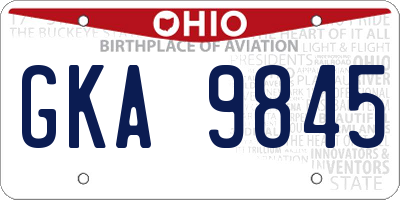 OH license plate GKA9845