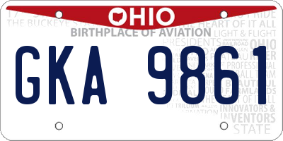 OH license plate GKA9861