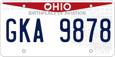 OH license plate GKA9878