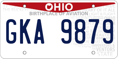 OH license plate GKA9879