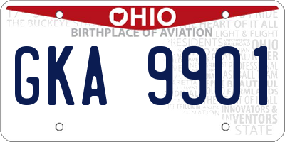 OH license plate GKA9901