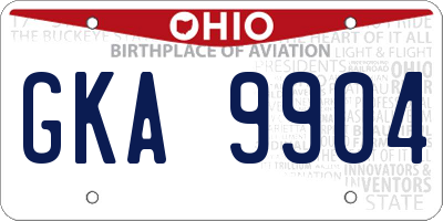 OH license plate GKA9904