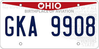 OH license plate GKA9908