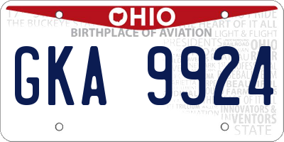 OH license plate GKA9924