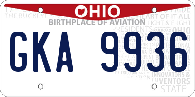 OH license plate GKA9936