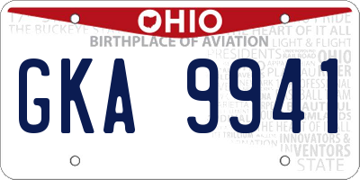 OH license plate GKA9941