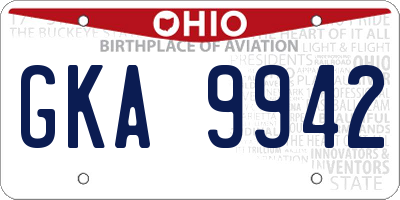 OH license plate GKA9942